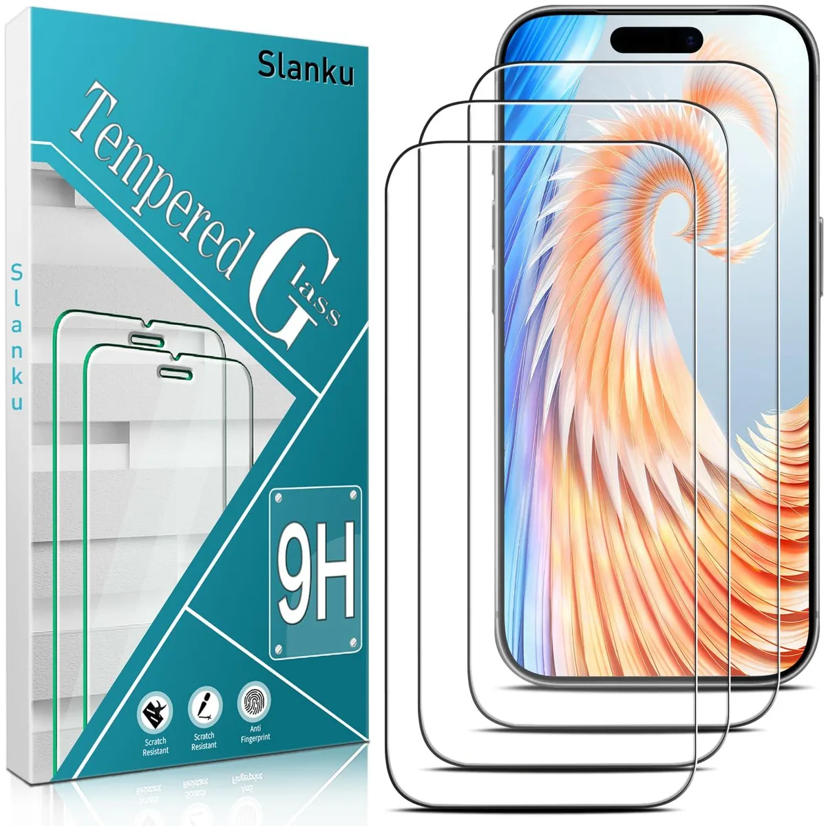  Slanku 3 Pack Tempered Glass Screen Protector for iPhone 17 Pro — product photo
