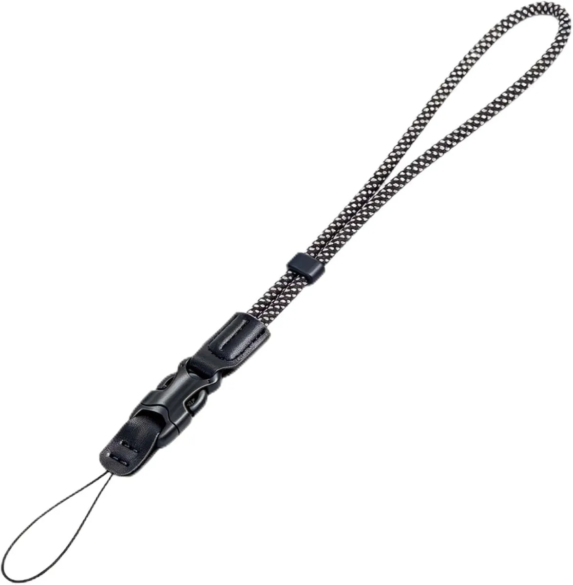 Two braided nylon wrist straps with quick-release buckles and PU leather pads