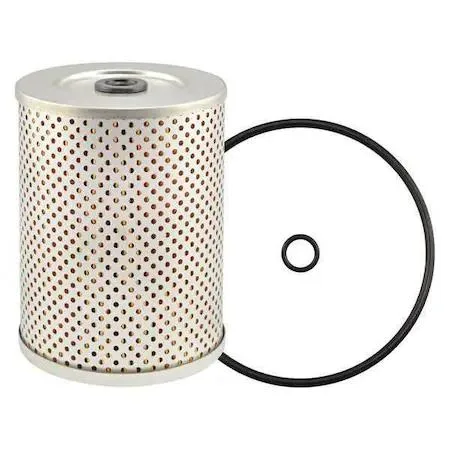 Cylindrical metal hydraulic filter cartridge, silver finish, 5-1/16 inches tall