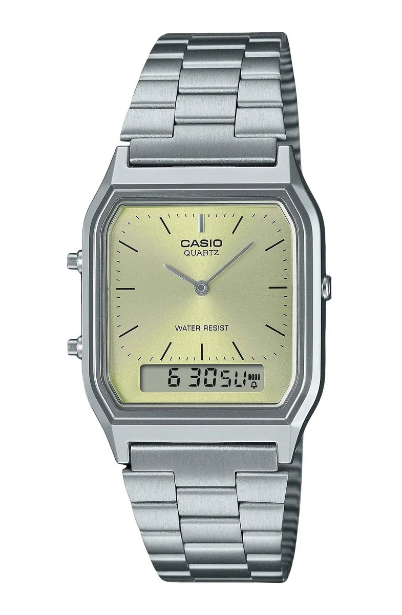 CASIO CASIO Vintage AQ-230A-9AMQY Light Champagne Dial Analog Digital Unisex Watch — product photo