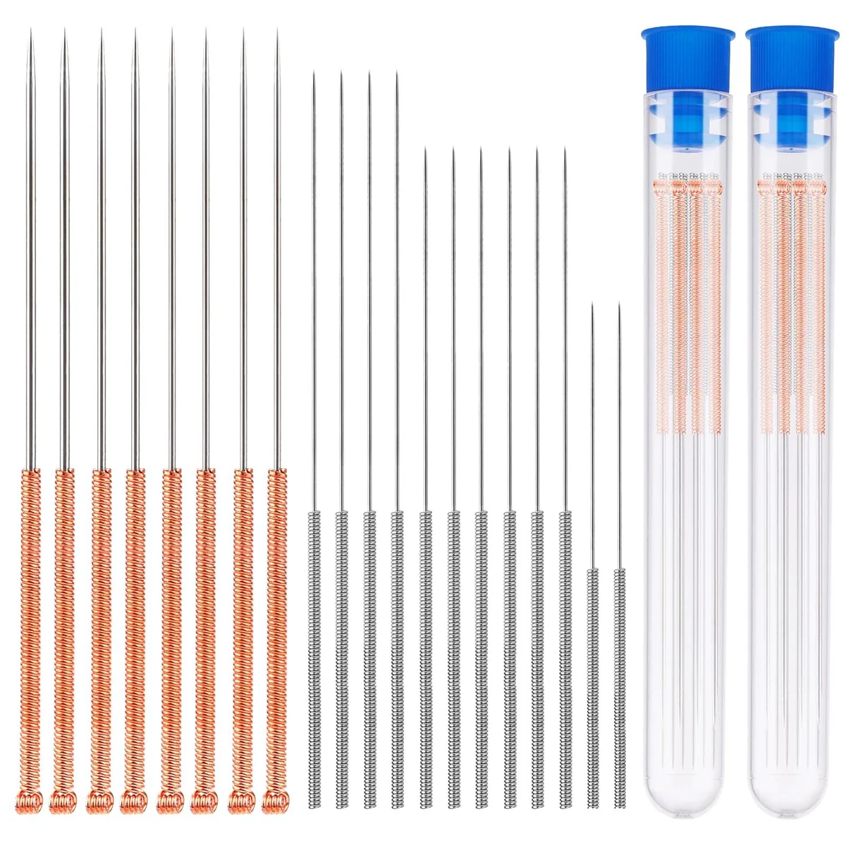 Set of 20 stainless steel nozzle cleaning needles in sizes from 0.15 to 1.0mm