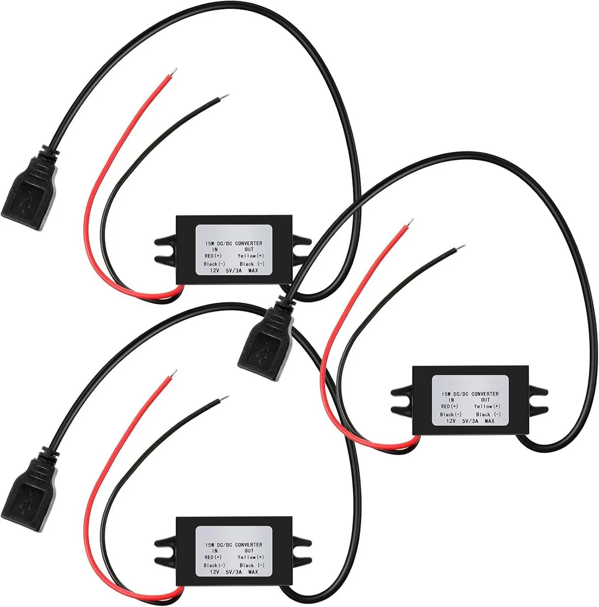 GCON GCON 12V to 5V 3A 15W USB Buck Converter Adapter — product photo