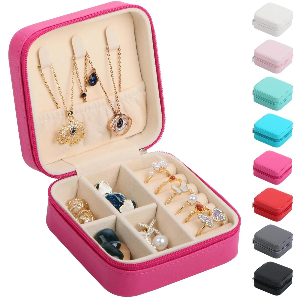  17Dec Mini Travel Jewelry Case Pink 3.86 in — product photo