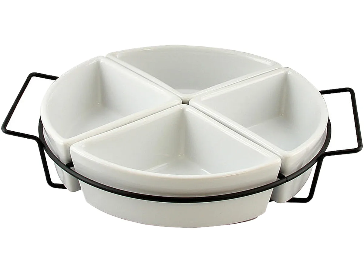 Gibson Overseas Gibson Overseas 92605.05 4 Section Tidbit Dish Set with Wire Rack — product photo