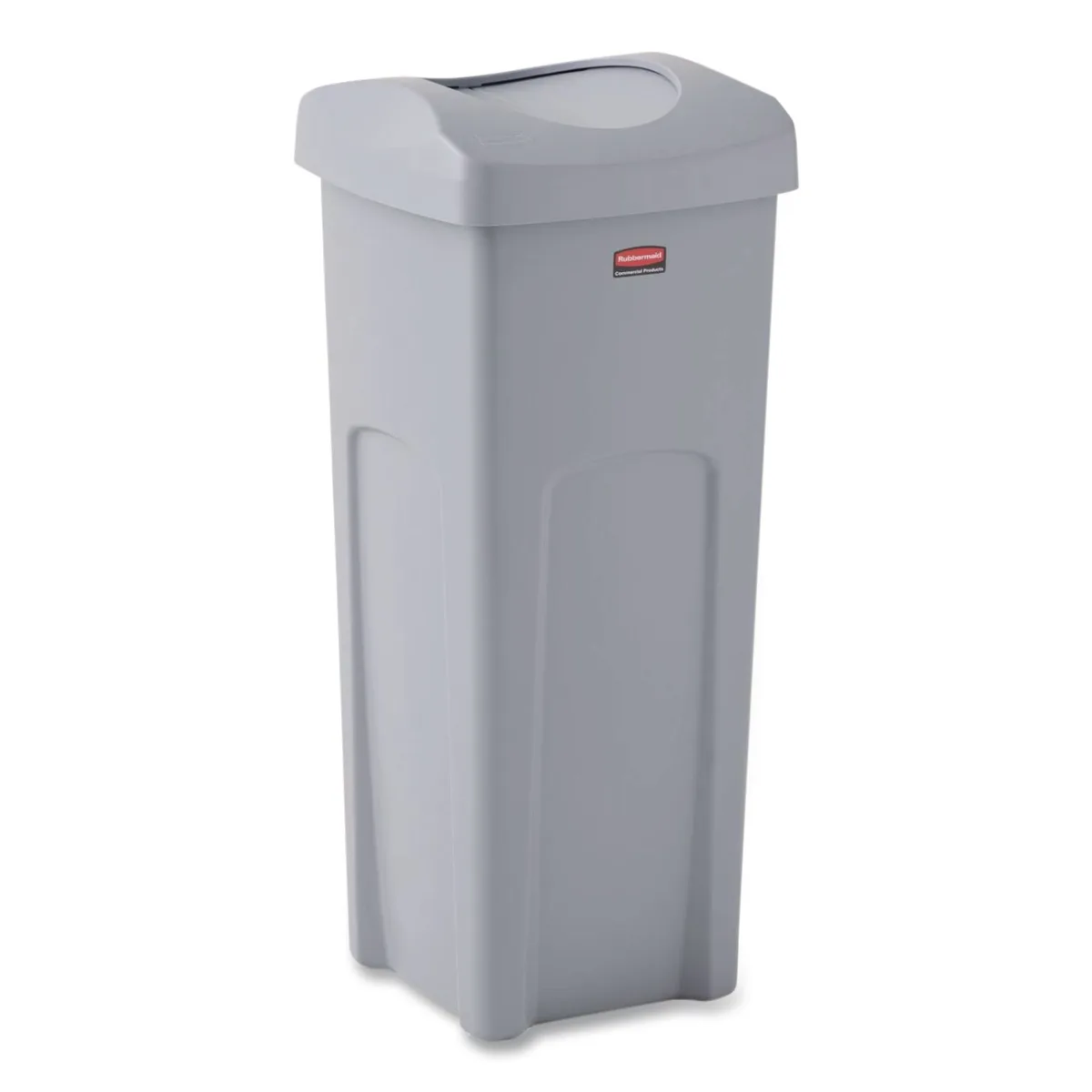 Rubbermaid Rubbermaid 23 gal Square Trash Can with Swing Lid Gray 2143862 — product photo