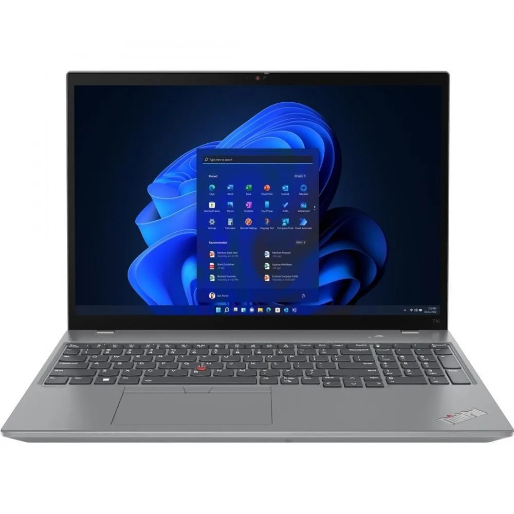 Lenovo Lenovo ThinkPad T16 Gen 1 21BV00GJUS laptop 16.0" Touchscreen i7-1260P 16 GB 512 GB SSD Storm Gray — product photo