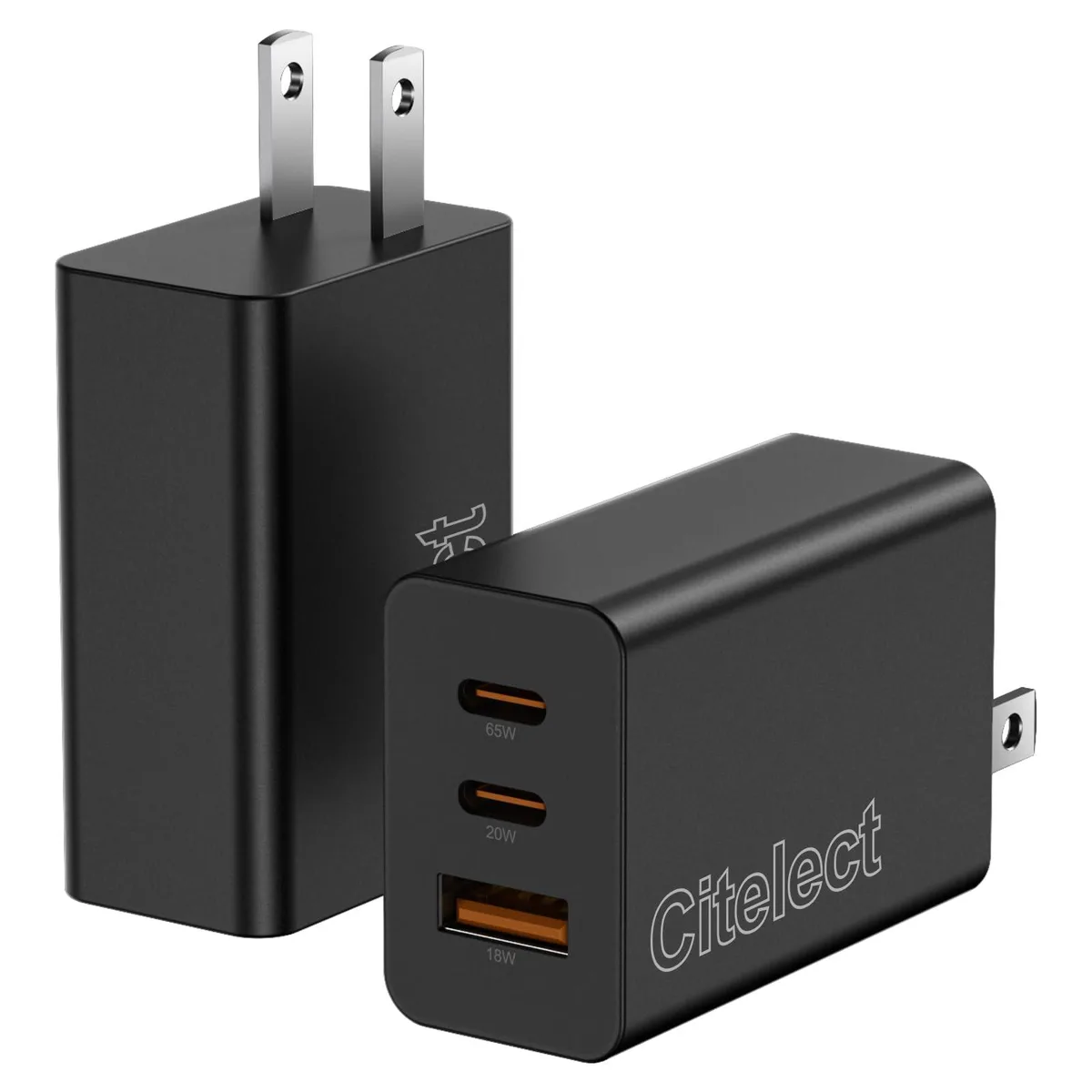  Citelect 65W USB C Charger Block 3 Port 100W Total Power — product photo