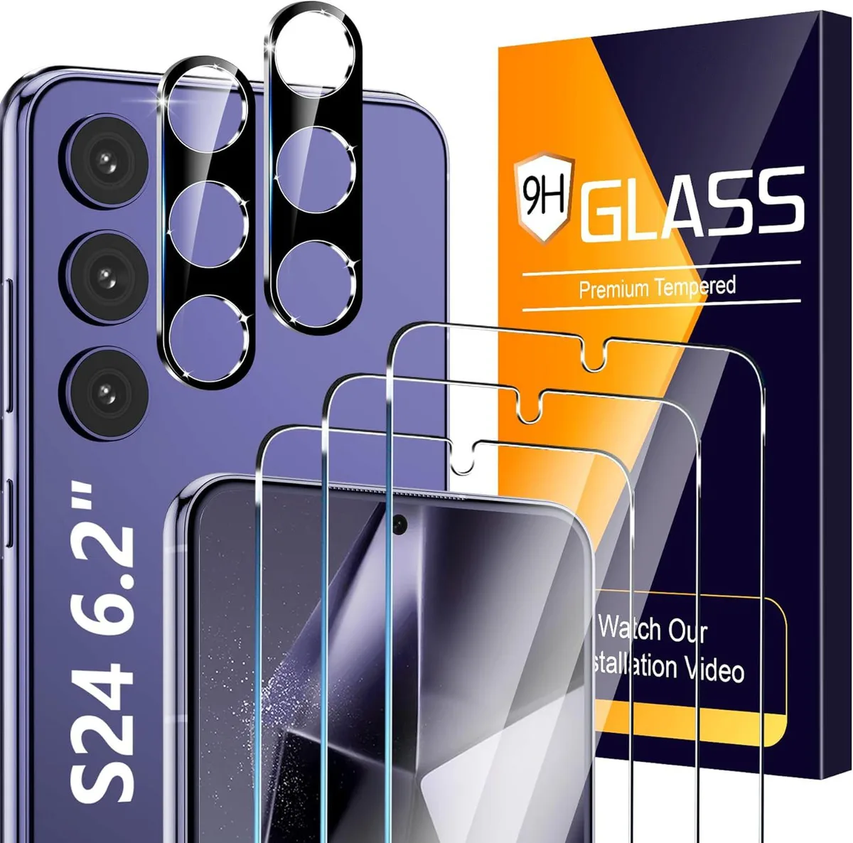 BONAEVER BONAEVER 3 Pack Screen + 2 Pack Camera Protector Samsung Galaxy S24 6.2 inch — product photo