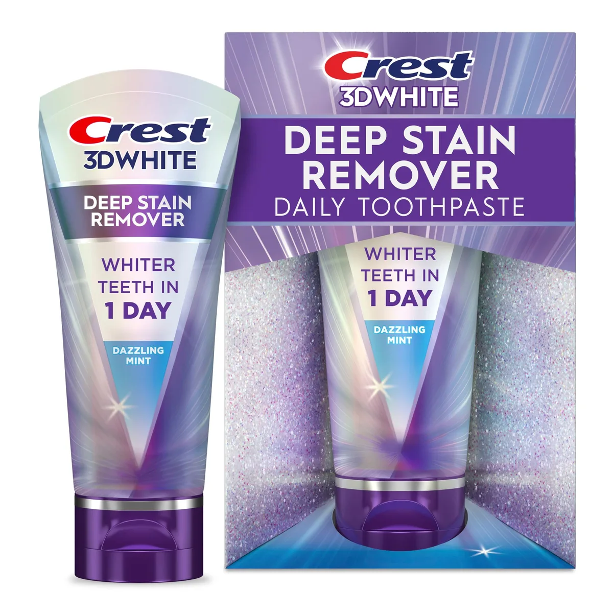 Small white toothpaste tube with flip cap, 2.1oz