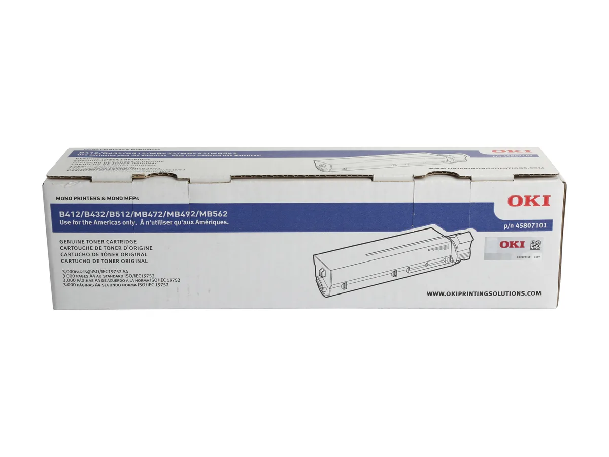 Oki Data Oki Data 45807101 Black Toner Cartridge 3000 Pages — product photo