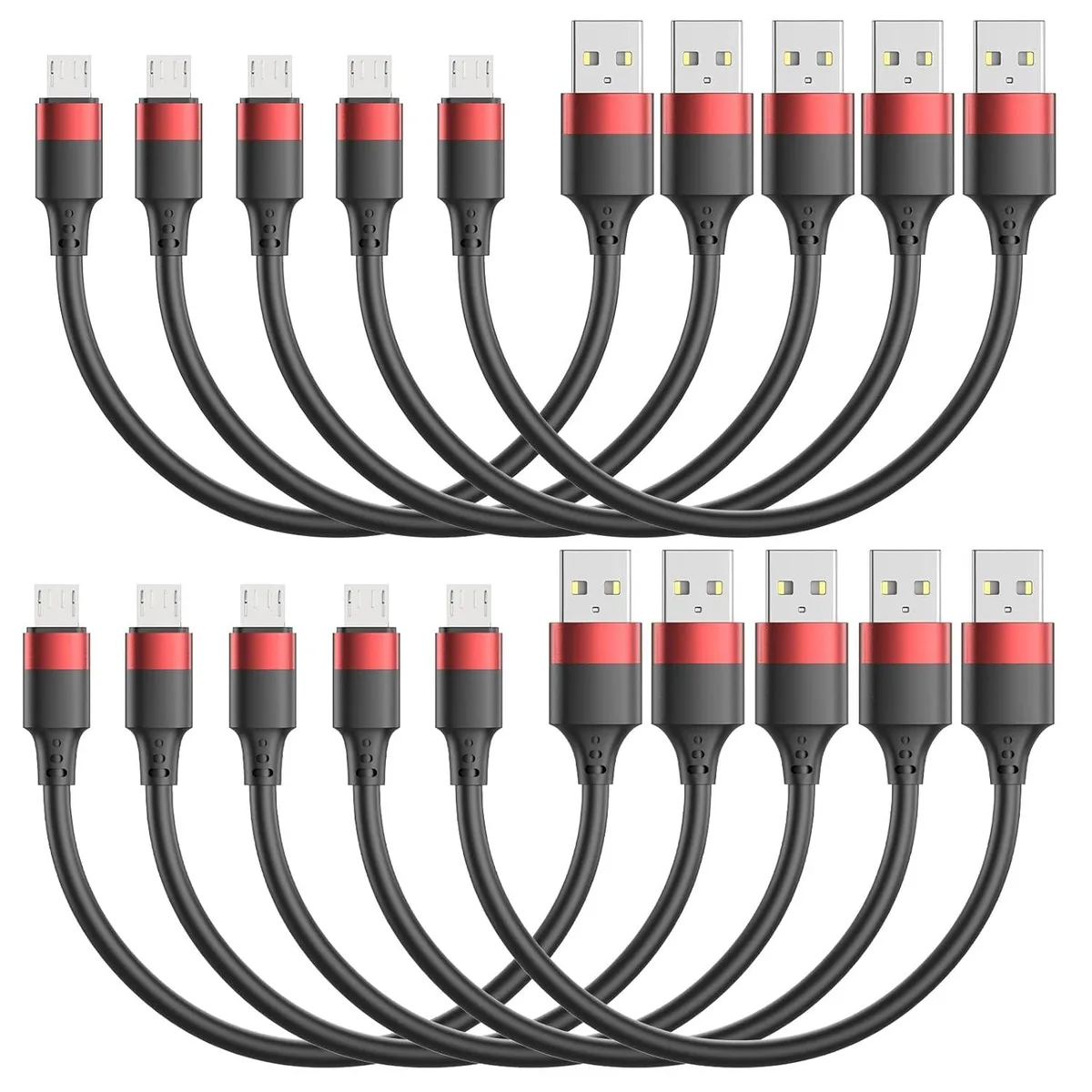 BFKK BFKK 10 Pack Micro USB Cable 1ft USB 2.0 2.4A 480Mbps — product photo