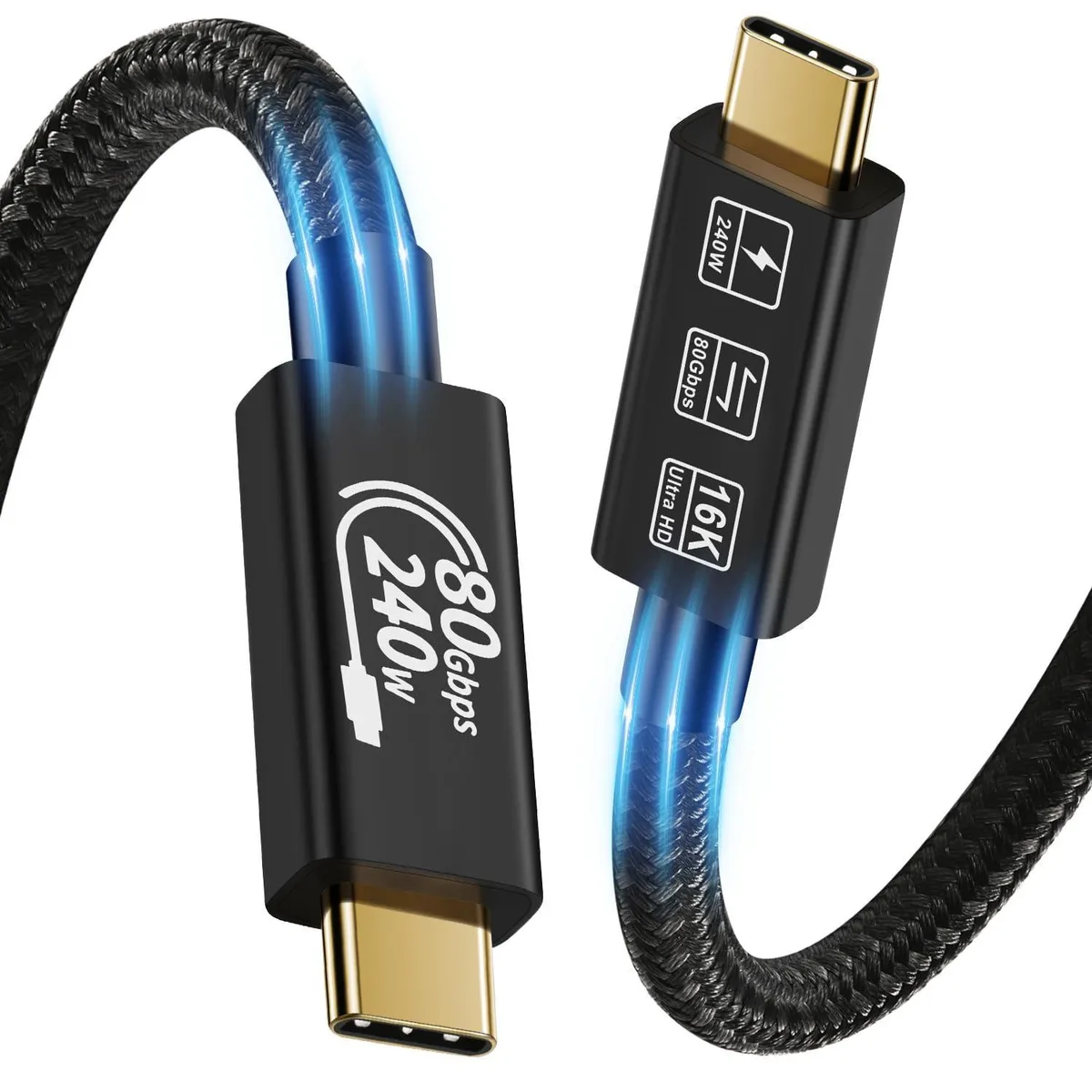 WRIARICH WRIARICH TJ-Thunderbolt5 1.6FT USB4 Thunderbolt cable 240W 80Gbps 16K@60Hz — product photo