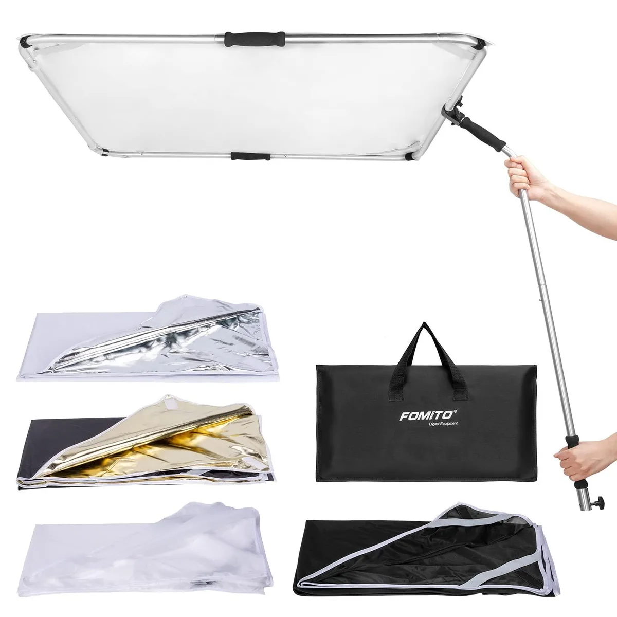  FOMITO FU-QB03 5-in-1 Square Reflector Set 100x100cm with Boom Arm — product photo