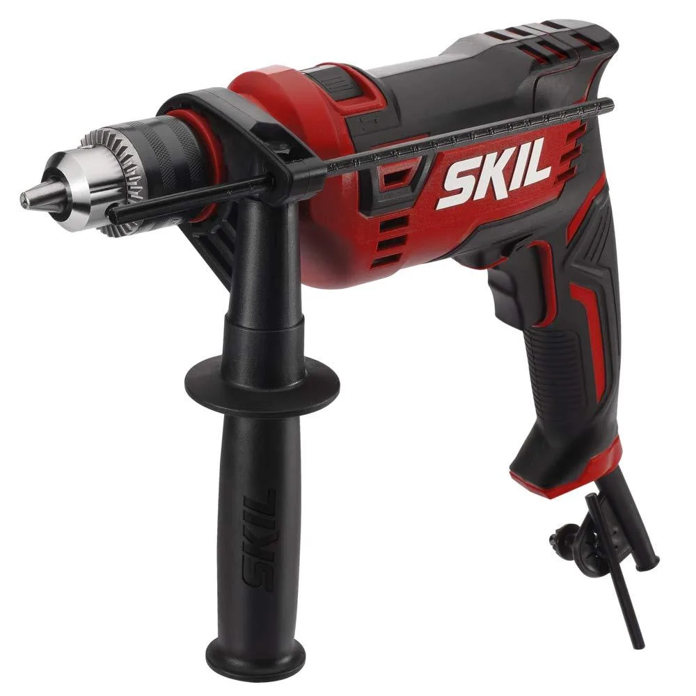 Skil 7.5-Amp 1/2-inch corded hammer drill with side handle and depth gauge