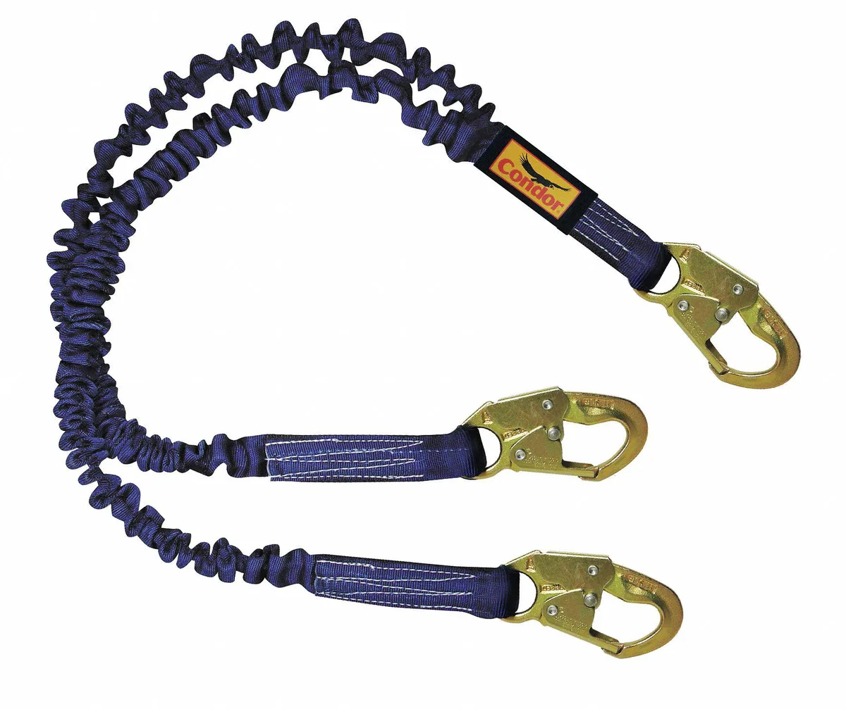 Condor Condor 19F386 Shock Absorbing Lanyard Blue 310 lb 54 in — product photo