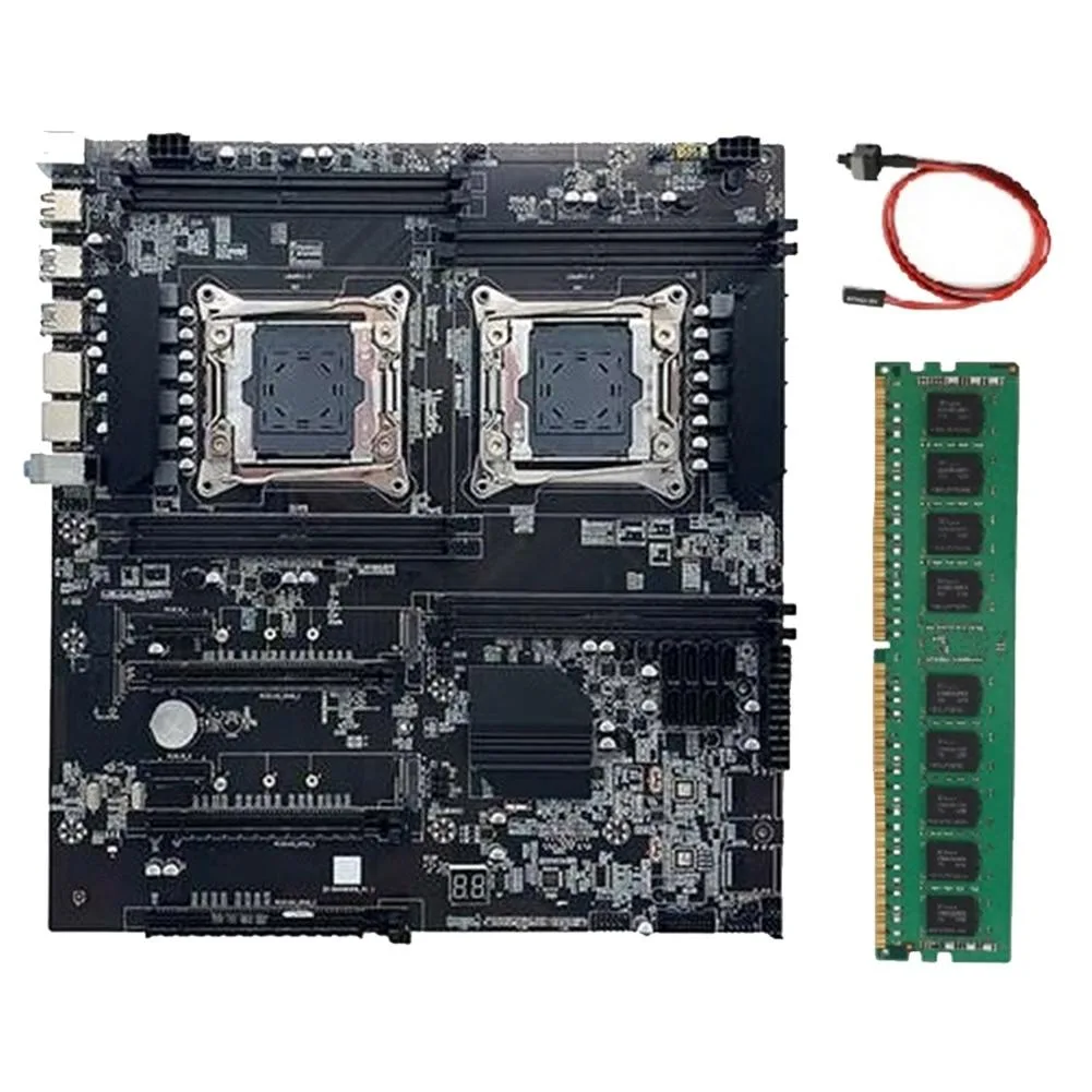 YINGHUA YINGHUA X99 dual-socket server motherboard LGA2011-3 4GB DDR4 2666 RAM switch cable — product photo