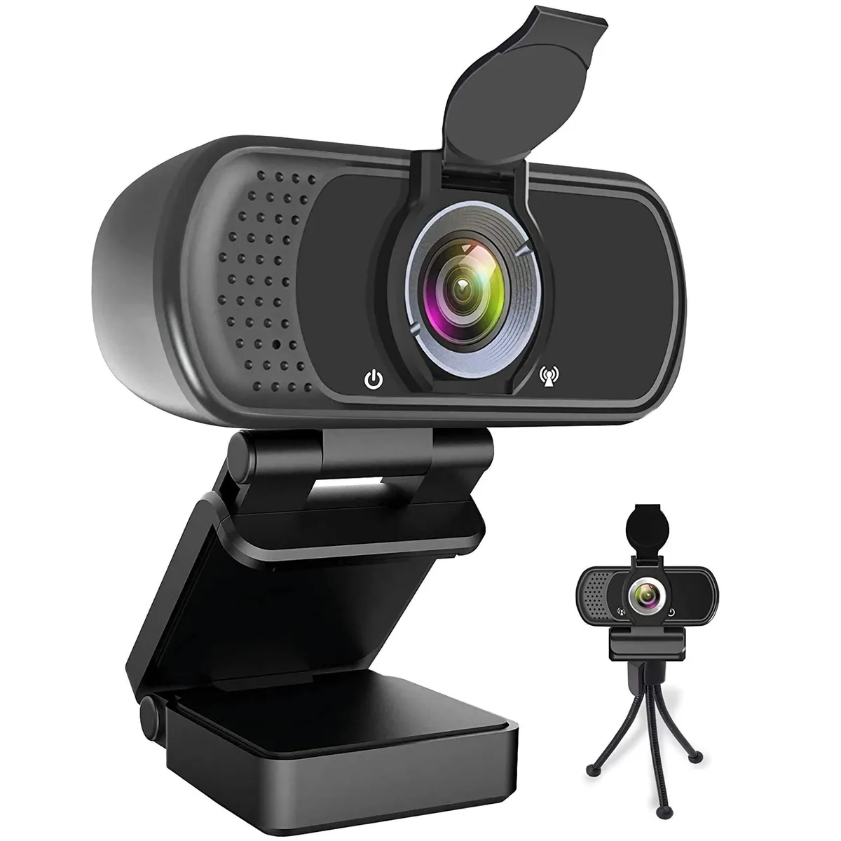 KEHIPI KEHIPI webcam 040215420 1080p 30 fps 110° USB with privacy shutter tripod — product photo