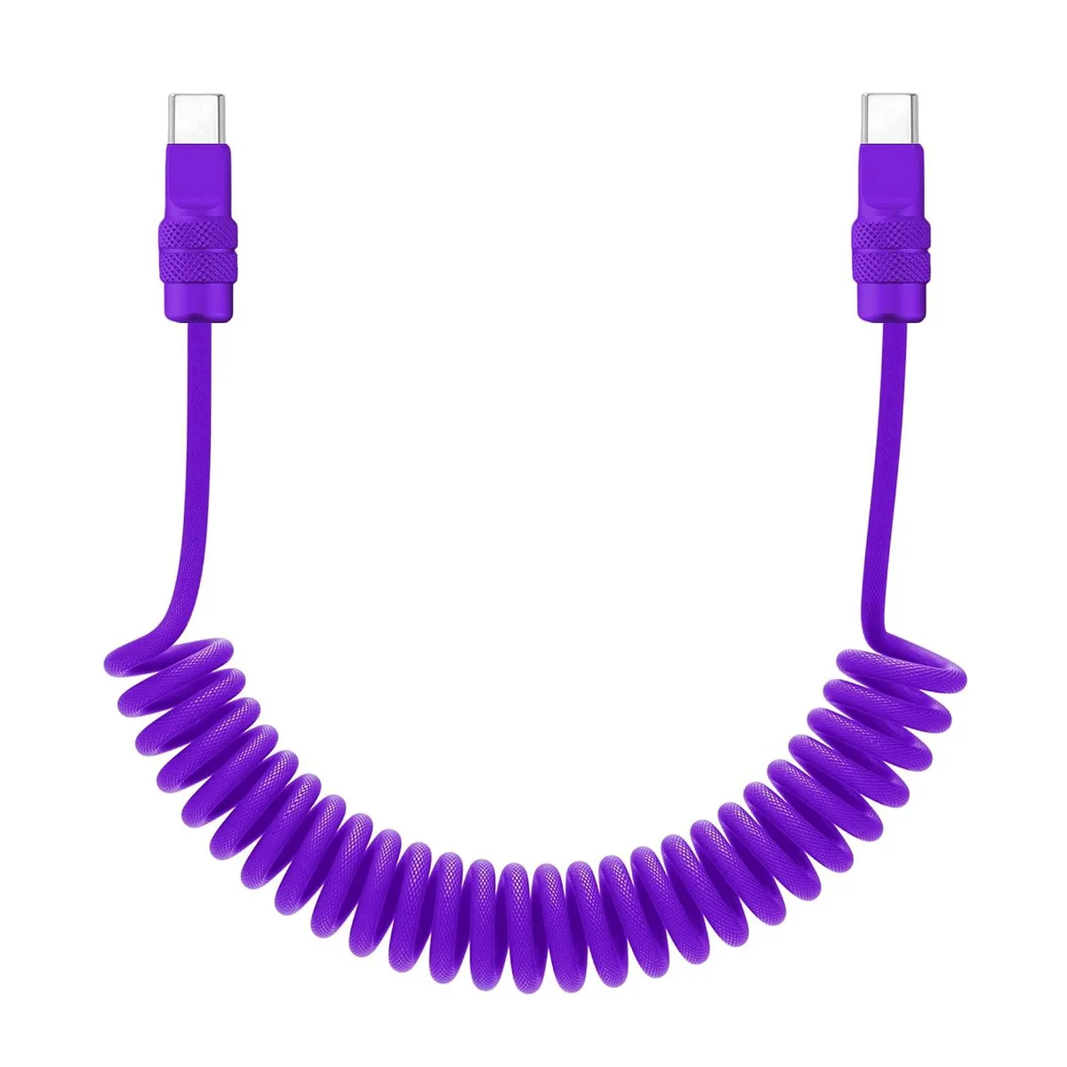 Mobee Mobee Curly Chubby 240W Coiled USB-C Cable Purple 6ft — product photo
