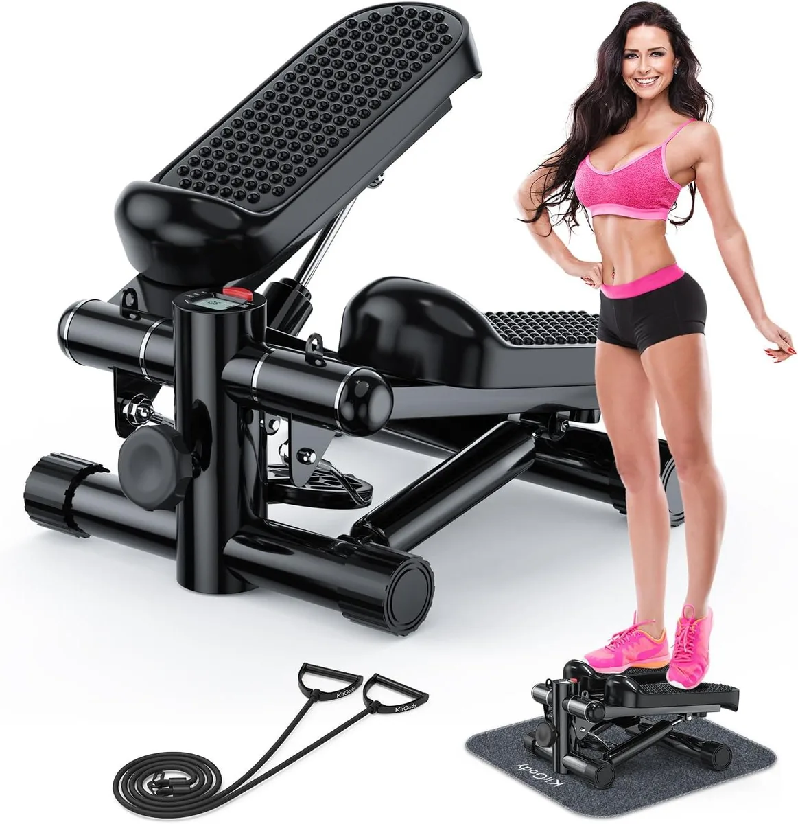 TAURKENAM TAURKENAM Mini Stepper with Resistance Bands 330LBS Pink — product photo