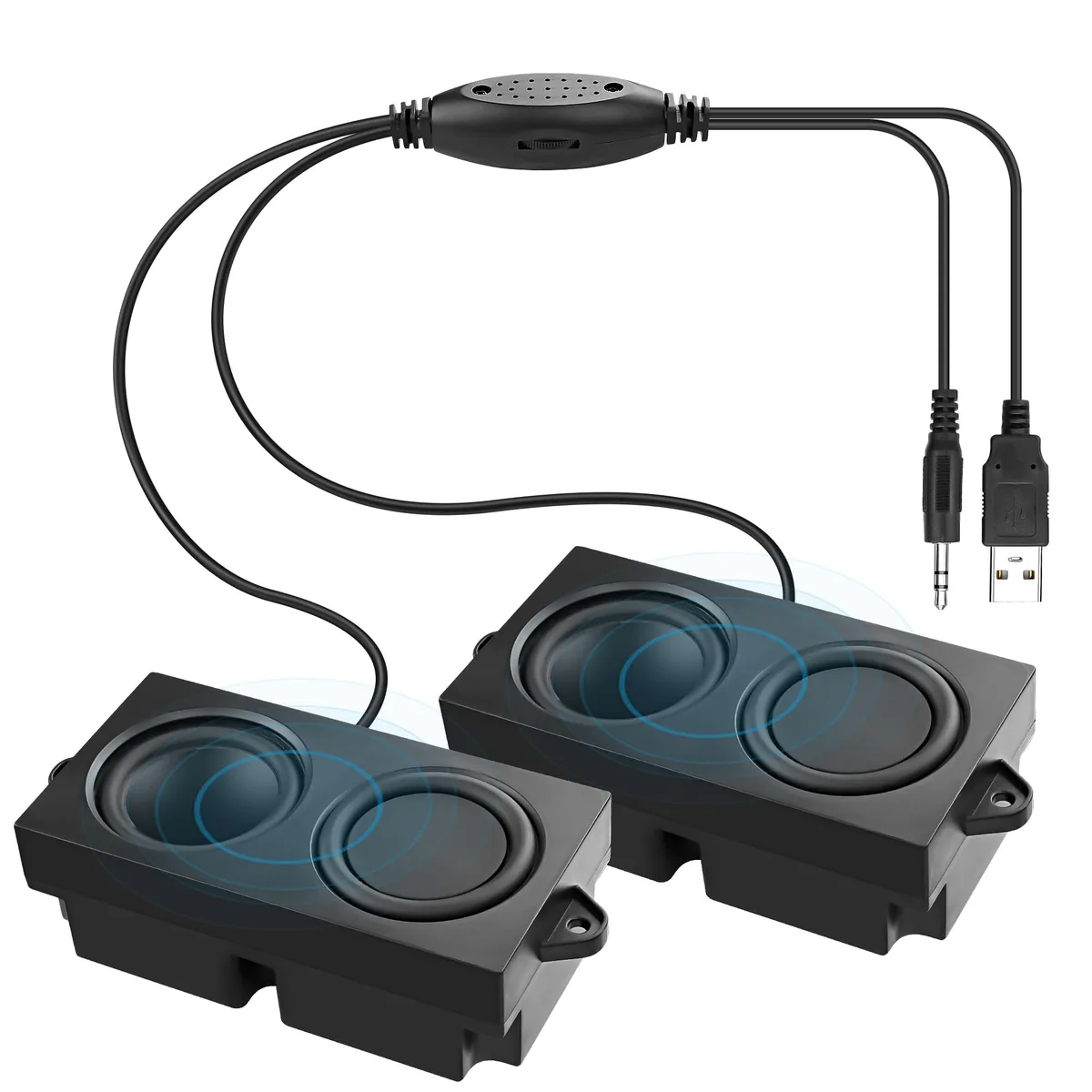MEIRIYFA Mini Computer Speaker (Black, 1.2M) — product photo