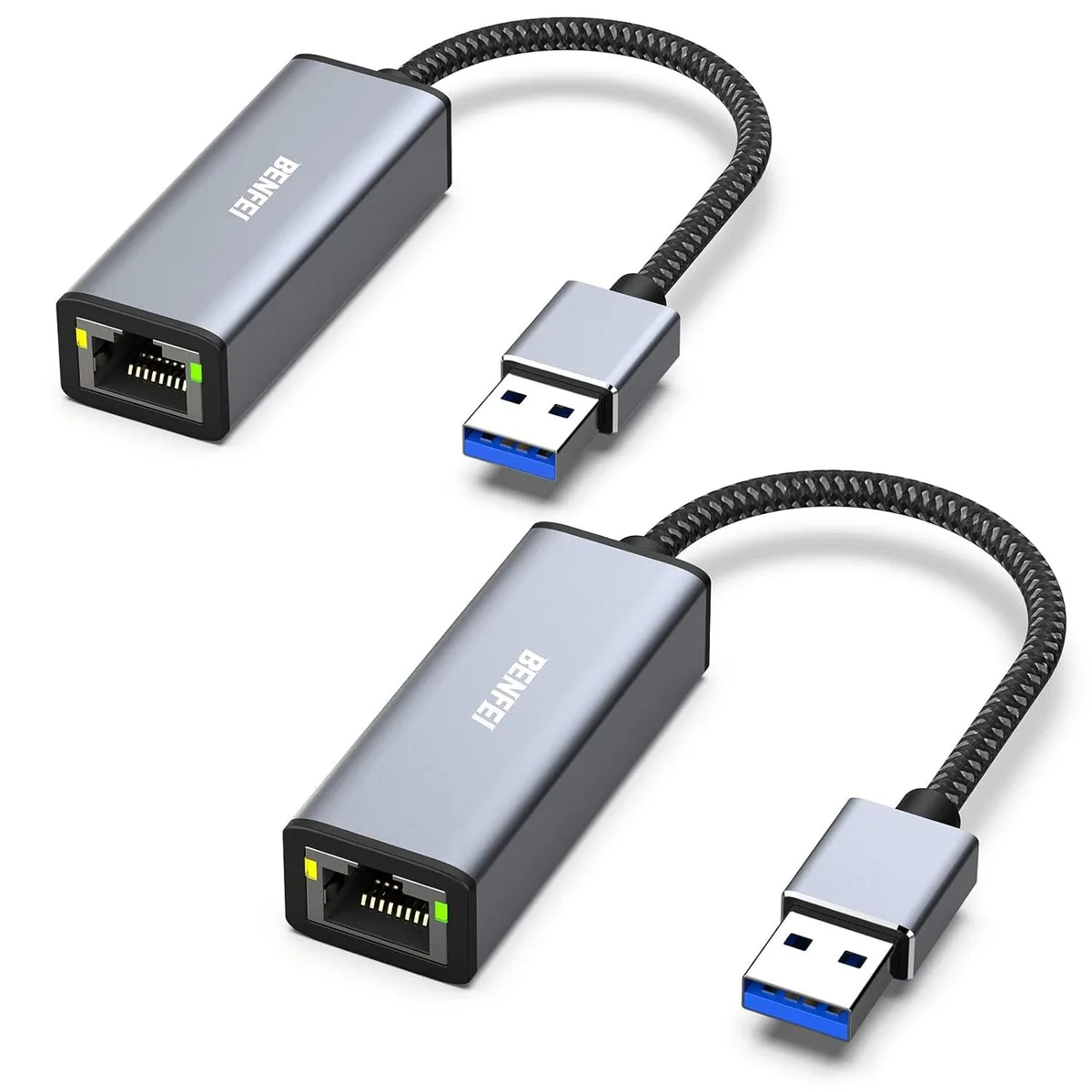 PISKEKAT PISKEKAT USB 3.0 to RJ45 Gigabit Ethernet Adapter 2 Pack — product photo