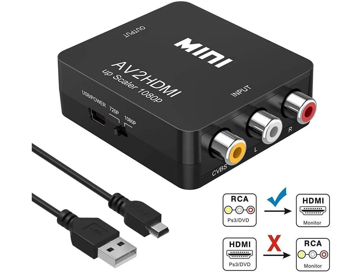Mickey Technology Mickey Technology RCA to HDMI 1080P 60HZ Converter Black — product photo