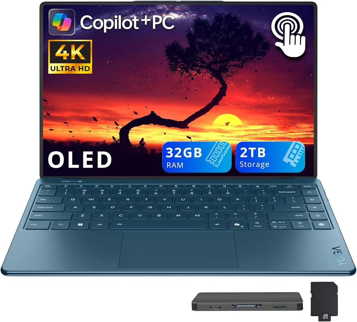 Lenovo Lenovo Yoga Slim 9i 14" 4K OLED Touch Intel Core Ultra 7 258V 32GB 1TB Tidal Teal — product photo