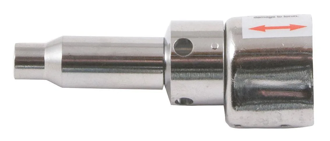 Metal hot-air tip with tapered nozzle, silver finish, model 35387