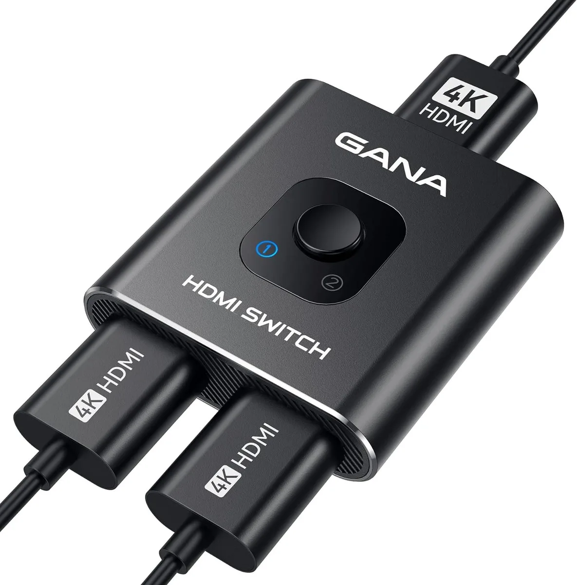 BFKK BFKK 4K@60Hz HDMI 2.0 KVM Switch 2 in 1 Out Aluminum Black — product photo