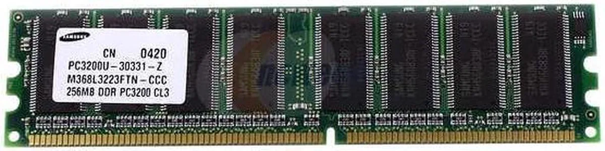 SAMSUNG SAMSUNG M368L3223FTN-CCC 256MB DDR 400 PC3200 CL3 2.60V 184-Pin System Memory — product photo