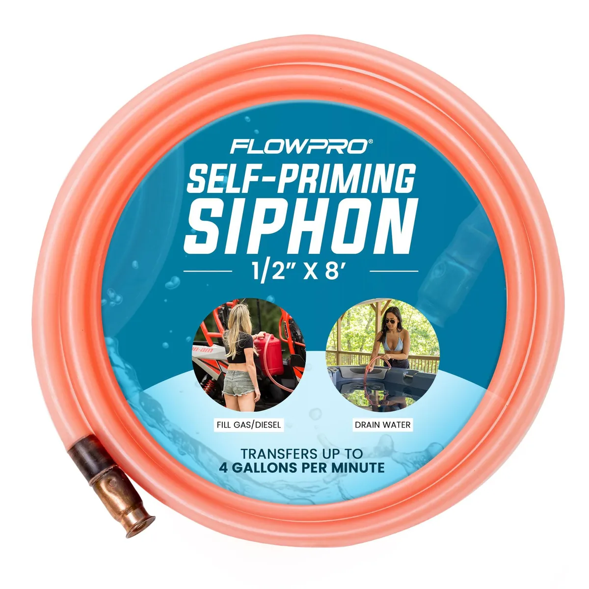  FlowPro FP6-12JR 1/2 x 8 Self-Priming Siphon Hose 4 GPM — product photo