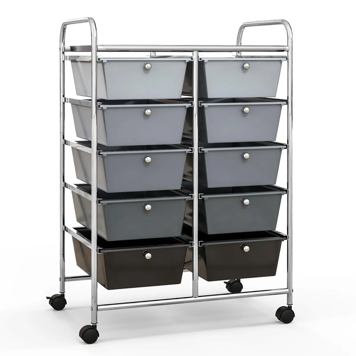 SlickBlue SlickBlue 10-Drawer Rolling Storage Cart Grey 26x14.5x34in — product photo
