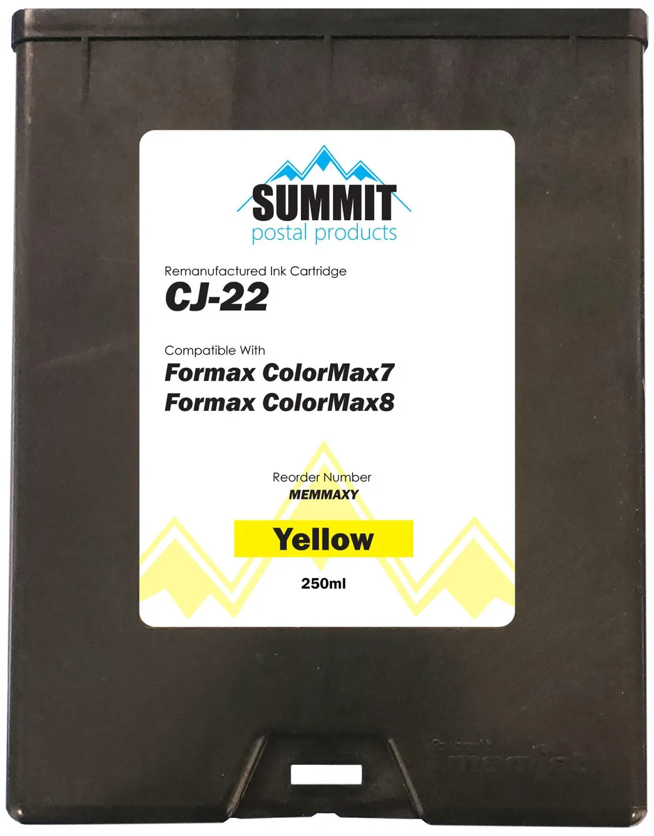 Summit Postal Products Summit Postal Products CJ-22 Yellow Ink Cartridge 250 ml — product photo