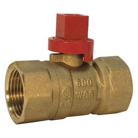 Brass inline gas ball valve with square handle