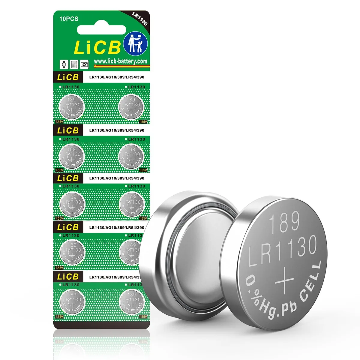 No Sew No Sew LR1130 AG10 1.5V Alkaline Button Cell Batteries 10 Pack — product photo