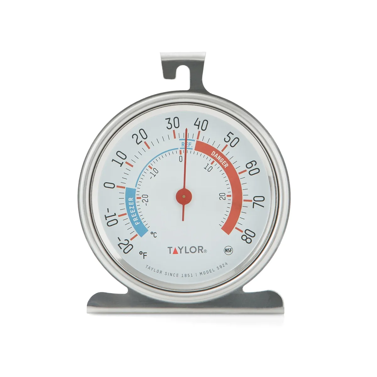 Taylor 5924 Analog Fridge Freezer Thermometer 3-Inch Dial Silver — product photo