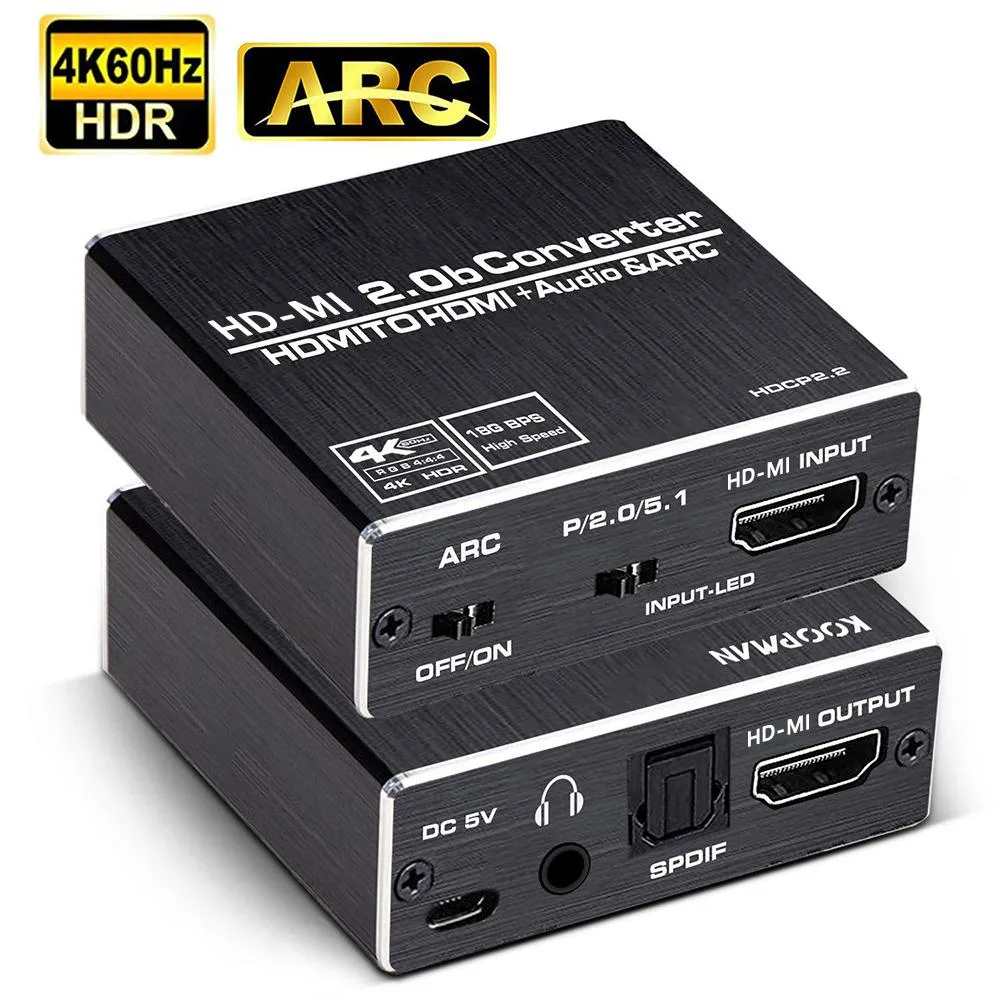 LUOM LUOM OZV8-1 HDMI 2.0b audio extractor 4K 60Hz optical 3.5mm — product photo