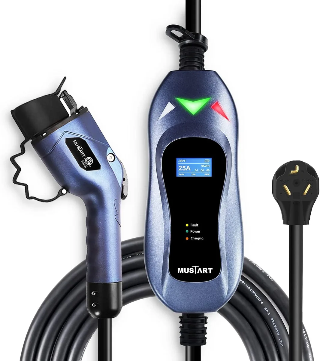 WUQ WUQ Level 2 Portable EV Charger 240 Volt 25ft Cable 25 Amp NEMA 10-30P — product photo