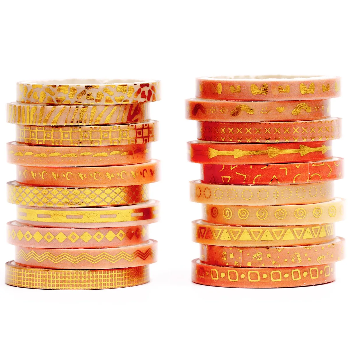 YUBX YUBX Skinny Washi Tape Set 20 Rolls 5mm Orange of Sunset — product photo