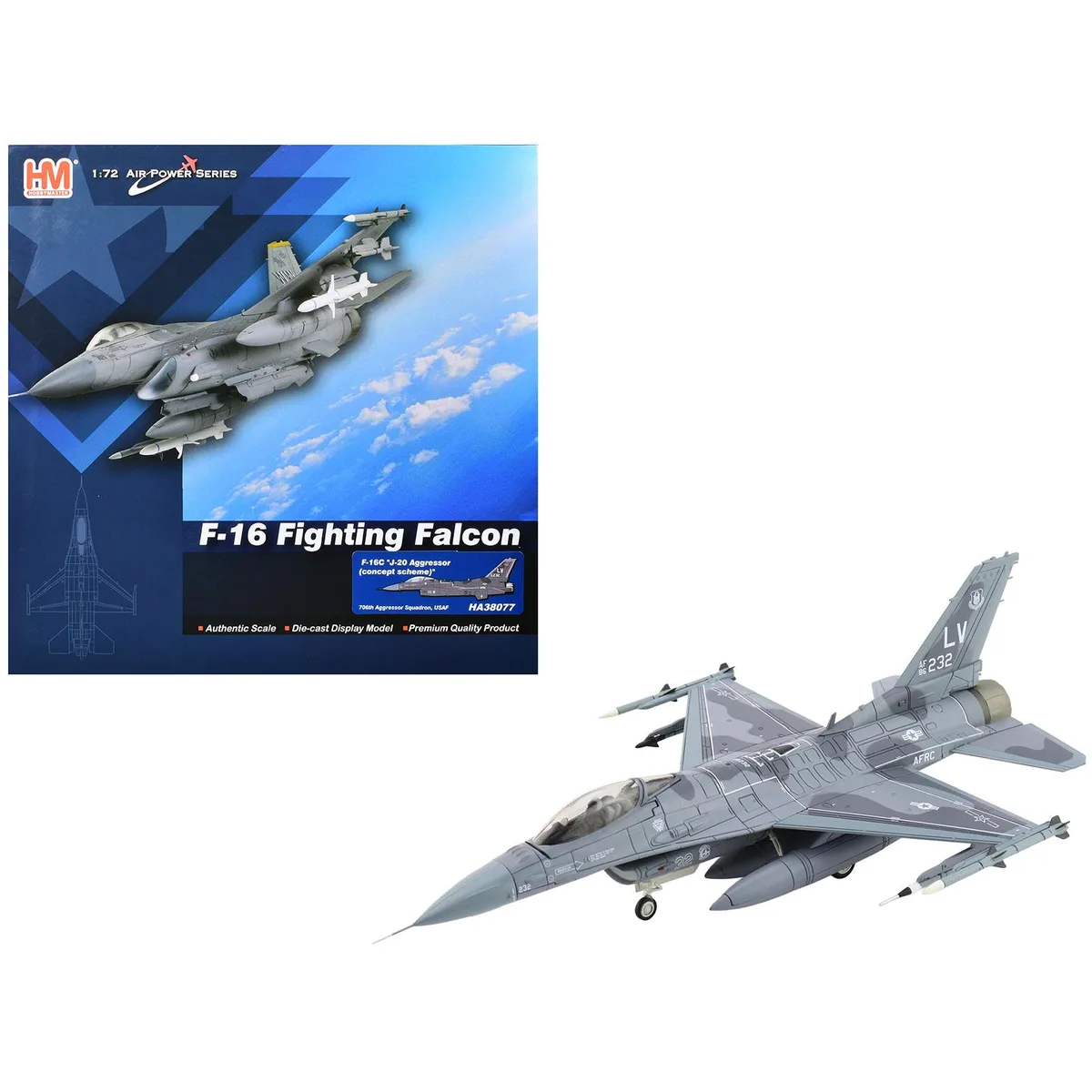 Hobby Master Hobby Master Lockheed F-16C Fighting Falcon "J-20 Aggressor Concept Scheme" 1/72 Diecast Model — product photo