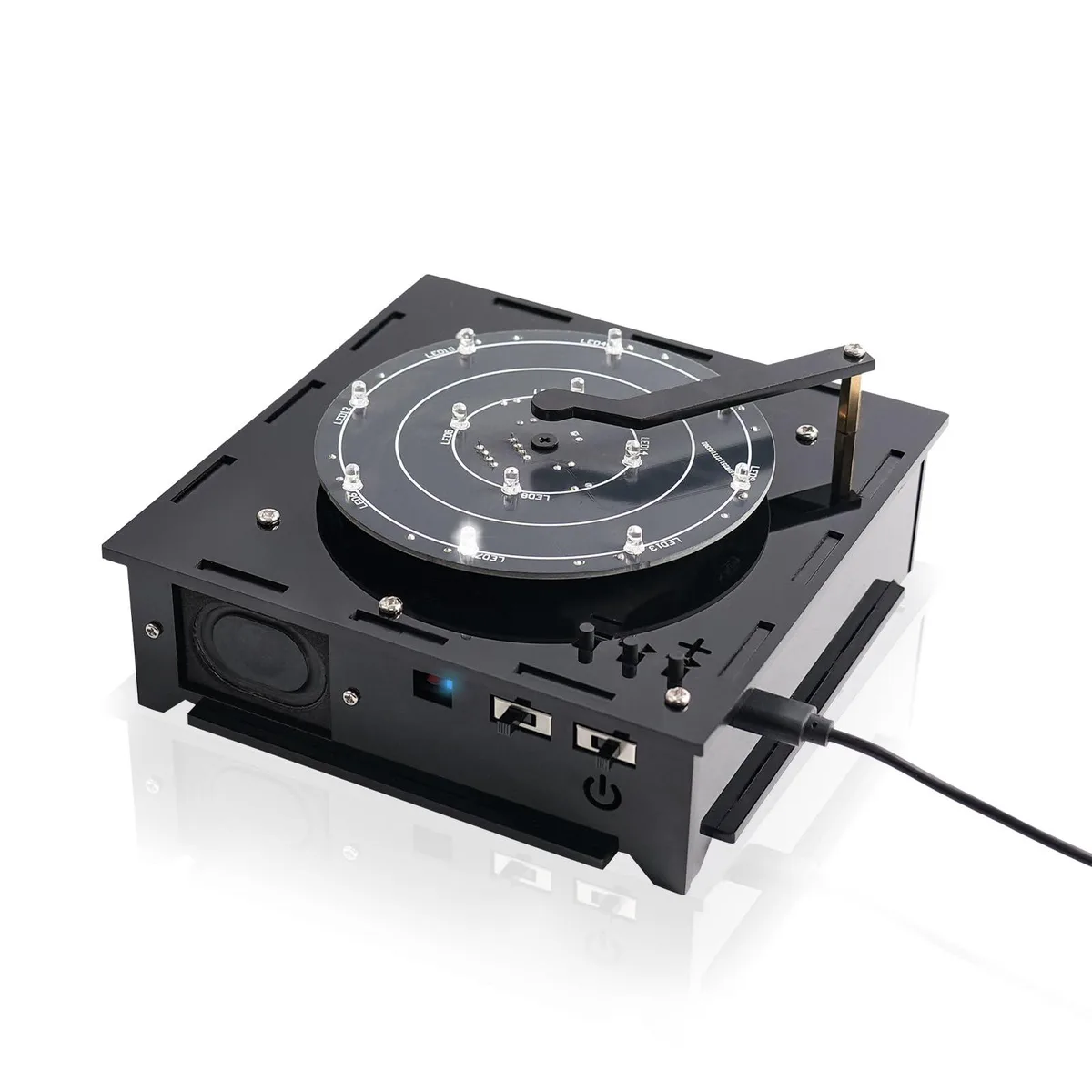  DIY Bluetooth Speaker Soldering Kit with Spinning Turntable and 12 LED Lights — product photo