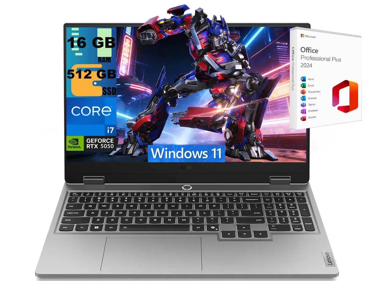 Lenovo Lenovo LOQ 15 gaming laptop i7-13650HX RTX 5050 16GB 512GB Gray — product photo
