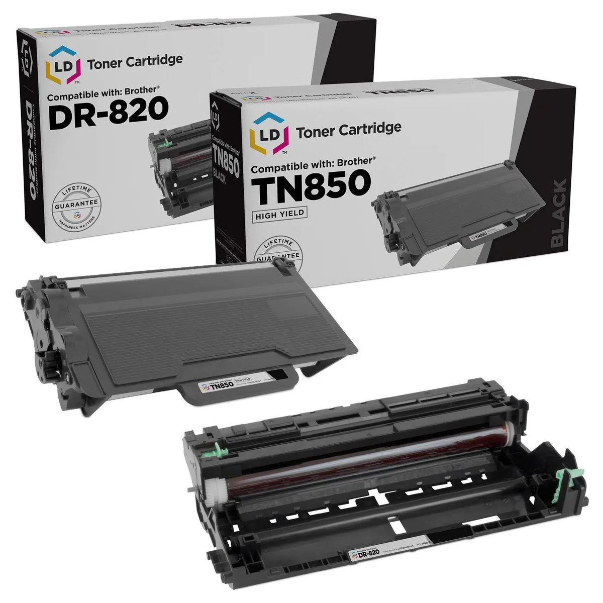 Brother Brother TN850 / DR820 Compatible Toner &amp; Drum Set (1 Toner, 1 Drum) ink cartridges (genuine brands) — product photo