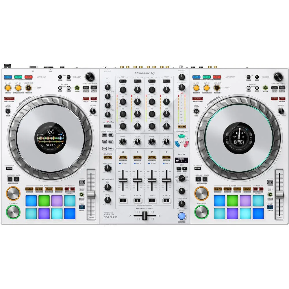 Pioneer Pioneer DDJ-FLX10 4-Channel DJ Controller Limited-Edition White — product photo