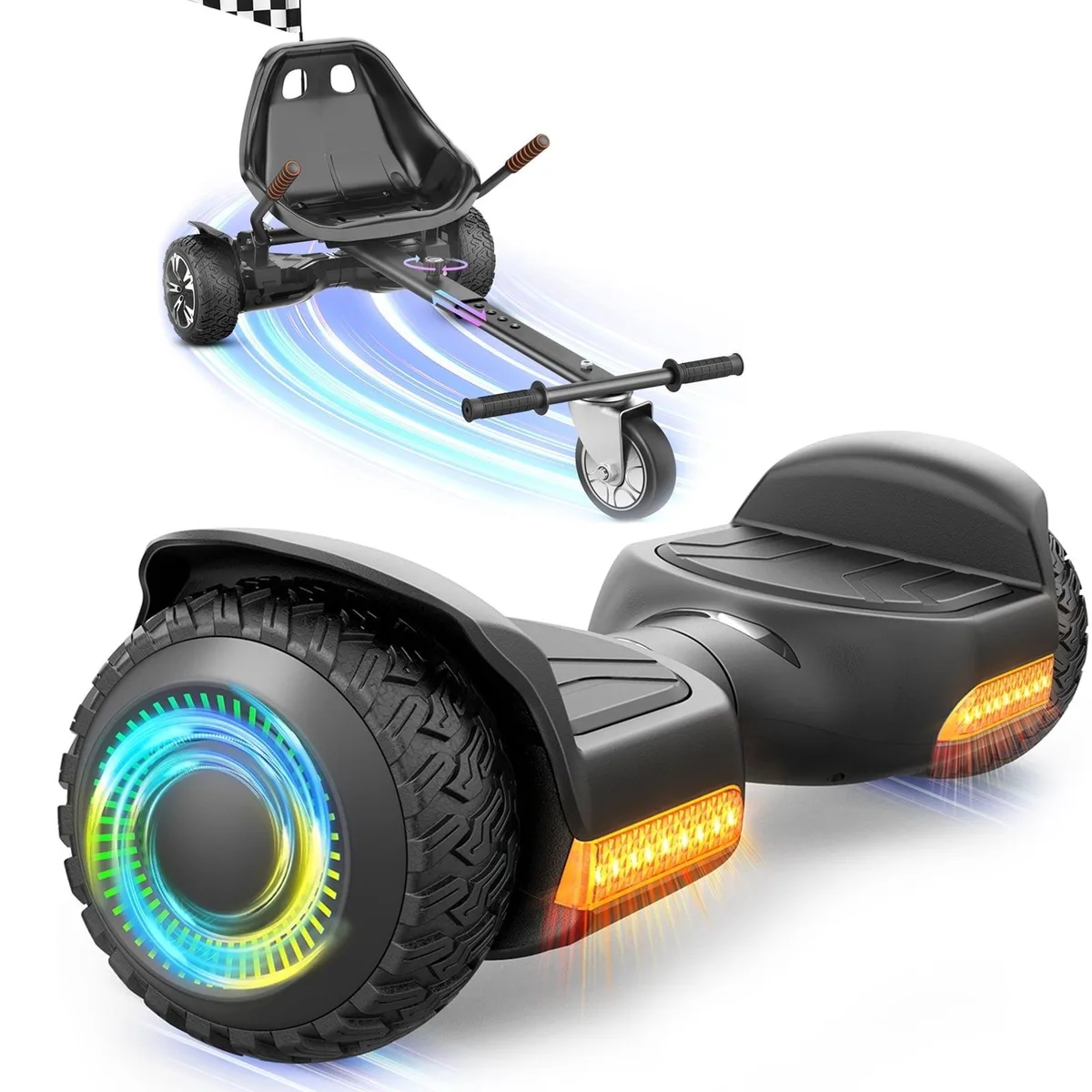 GYROOR GYROOR K1-G13 6.5 in hoverboard &amp; go-kart, dual 250W motors, 7.75 mph, 176 lb load — product photo