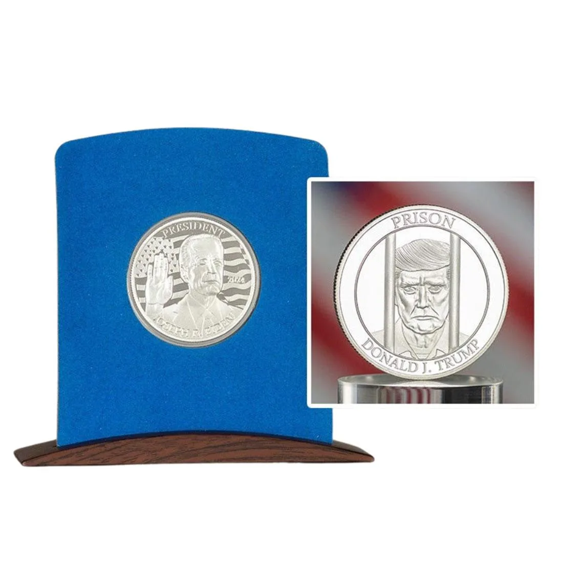 As Seen On TV As Seen On TV 17683 Joe Biden 2024 Collectible Medallions 2-Pack Gold &amp; Silver-Tone Souvenir Set — product photo