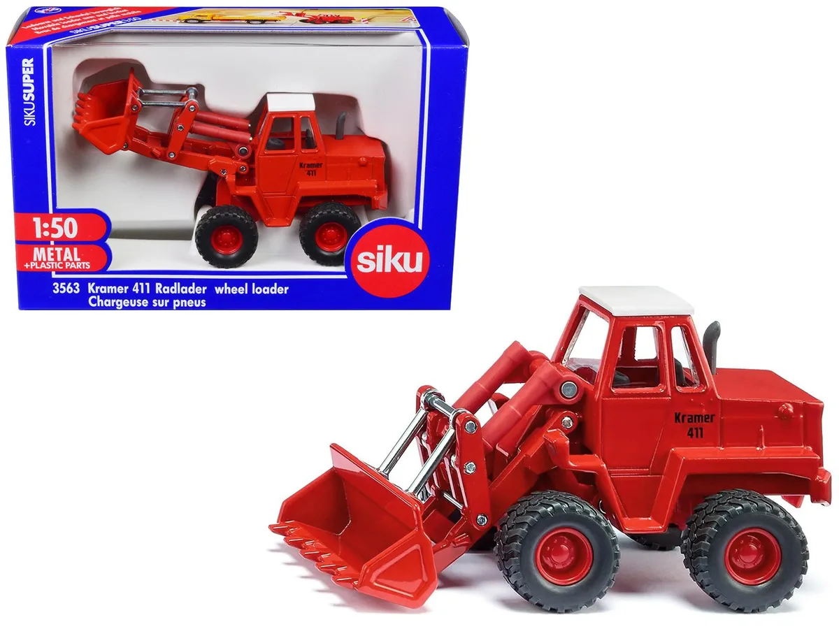 Siku Siku Kramer 411 Wheel Loader Red White Top 1/50 Diecast — product photo