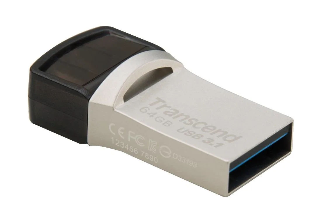 Transcend Transcend JetFlash 890S 64GB USB 3.1 Type-C OTG Flash Drive — product photo