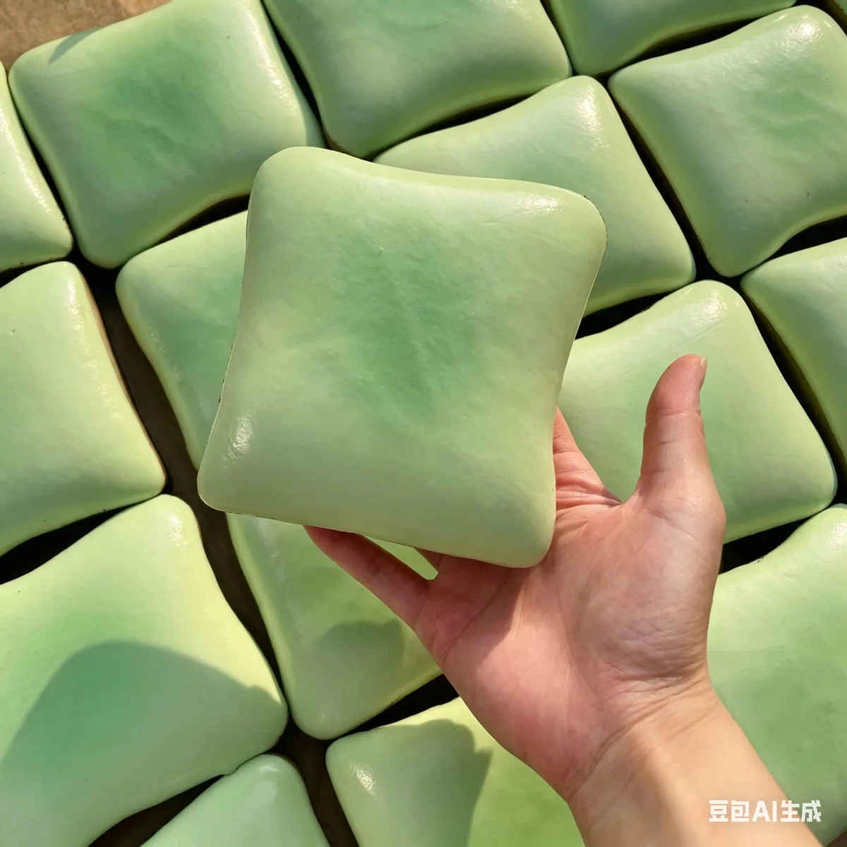 Squishy Bread Butter Slow Rising Stress Toy Green — product photo