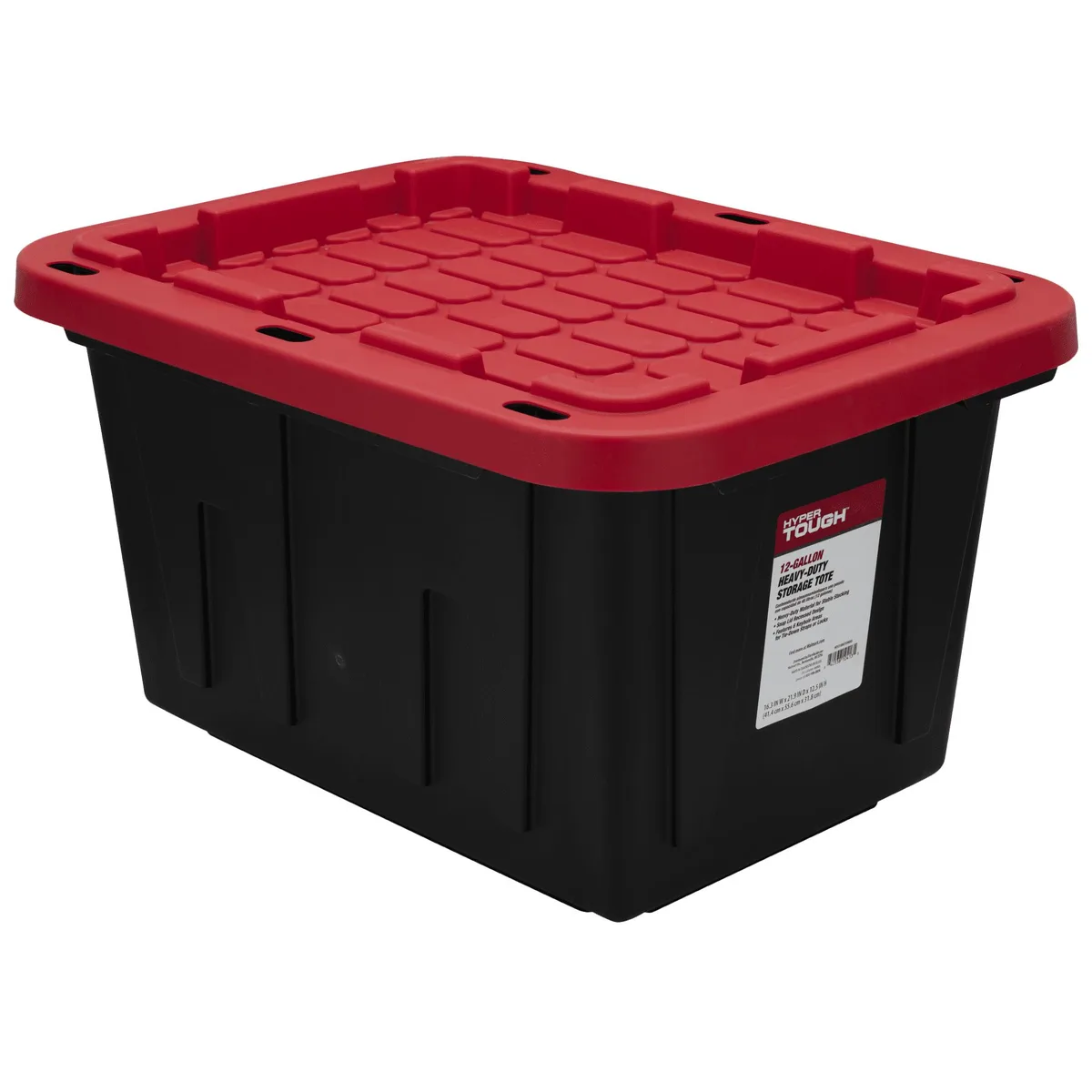 Hyper Tough Hyper Tough 12 Gallon Storage Bin Snap Lid Black Red — product photo
